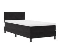 Lit avec Sommier à Ressorts et Matelas & LED Noir 90x190 cm Velours