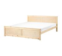 Lit avec sommier Bois de pin DAUPHIN 180 x 200 cm Marron clair