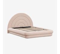 Lit Avec Sommier Coffre En Tissu Bouclé Borzensi