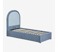 Lit Avec Sommier Coffre En Tissu Bouclette Kalwa