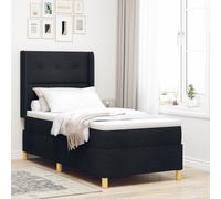 Lit Avec Sommier Et Matelas Vidaxl Noir 80x200 Cm Tissu