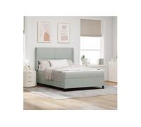 Lit avec sommier tapissier et matelas avec lumière LED Gris clair 160x200 cm Velours 3343820