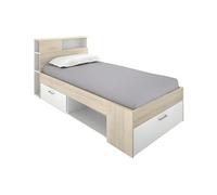 DEKIT GRUPO RIMOBEL Lanka Lit Compact 90 x 190 avec tiroirs, Naturel/Blanc, 96 x 99 x 218 cm