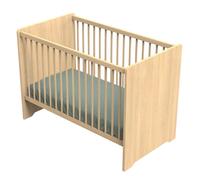 Sauthon Lit bébé Cannelle têtes de lit arrondies bois décor chêne miel vanille marron 60 x 120 cm