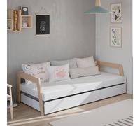 Lit Avec Tiroir 2 Couchages - Gamme Emy Blanc 90X200