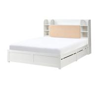 Lit avec tiroirs de rangement BIZOU 160 x 200 cm Blanc