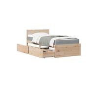 vidaXL Lit avec tiroirs et matelas 90x200 cm bois massif de pin multicolore