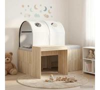 vidaXL Lit avec Tunnel 3 pc Chêne Sonoma et Blanc Bois d'ingénierie