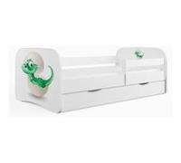 Lit babydreams blanc, petit dino avec un tiroir sans matelas 140/70 Blanc G