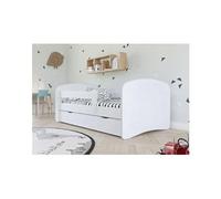 Lit babydreams blanc sans motif sans tiroir, matelas 140/70