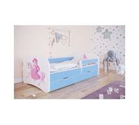 Lit babydreams bleu princesse à cheval sans tiroir, sans matelas 160/80