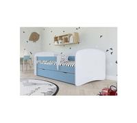 Lit babydreams bleu sans motif, sans tiroir, sans matelas 140/70