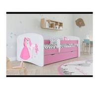 Lit babydreams cheval de princesse rose avec un tiroir sans matelas 160/80