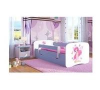 Lit babydreams fée bleu avec des papillons sans tiroir sans matelas 140/70