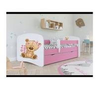 Lit babydreams, nounours rose fleurs sans tiroir, sans matelas 140/70