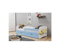 Lit babydreams pelle bleu sans tiroir sans matelas 140/70