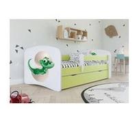Lit babydreams vert, petit dinosaure sans tiroir, matelas 140/70