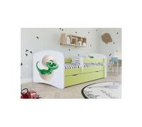 Lit babydreams vert, petit dinosaure sans tiroir, sans matelas 140/70