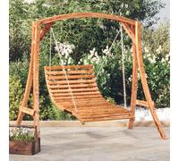 vidaXL - Lit balançoire en bois courbé - Finition teck - 115x147x46 cm - Brun