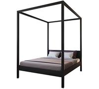 WEBER INDUSTRIES Lit Double à baldaquin Romance 160x200 / Noir