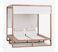 Lit Balinais Inclinable En Bois D'eucalyptus Dune Brun Eucalyptus Clair