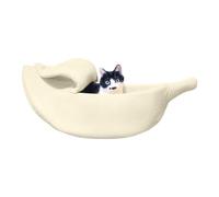 Lit banane pour chien jaune | Panier d'hiver pour chats et bananes en peluche douce et comment