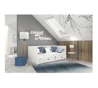 Lit Banquette 2 personnes HERMES 80X200 / 155X200 cm 1 Matelas , 1 Sommier et 2 Tiroir inclus