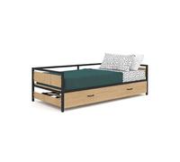 Lit Banquette 90 X 190 Cm Detroit Convertible 180 X 190 Cm Style Industriel