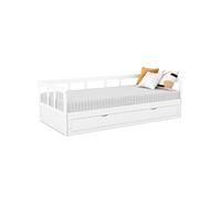 IDMarket - Lit Banquette 90 x 190 cm Zoya Convertible 180 x 190 cm Blanc avec 1 tiroir de Rangement