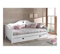 MILADY - Lit Banquette 90x200cm Blanc avec Tiroir de Lit - Altobuy Blanc