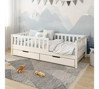 Lit Banquette Avec Tiroirs Pin Massif Charlie Blanc 90X200