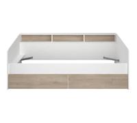 Lit Banquette Couchage 90x200 Avec Tiroirs Et Niches