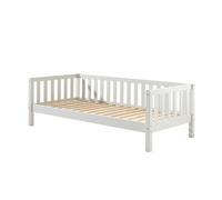 Lit banquette Friedrich en pin laqué blanc - VIPACK - 1 place - Bois massif - Sommier inclus