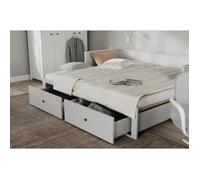 Inter Link - Lit Banquette Gigogne 90 x 200 cm - 2 Couchages - 2 Tiroirs - 2 Sommiers - Bois Massif