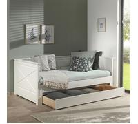 lit capitaine PINO extensible avec tiroir - blanc Blanc G