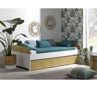 Lit Banquette Gigogne Opus Blanc Et Bois 90X190