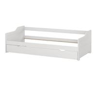 Lit banquette gigogne pin massif blanc 90x200, accessoires sélectionnables V-60.34-09W
