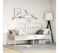 Lit Banquette Vidaxl Blanc 80x200 Cm En Acier Blanc