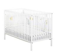 Lit bébé - 120 x 60 cm - Babyprice First - Tout barreaux - En bois blanc