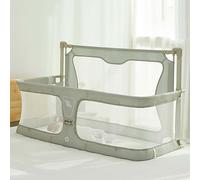 Lit Bébé, 120x50cm, Berceaux, berceau bébé evolutif, lit cododo bebe avec Moustiquaire, fenêtre en maille respirante et visible, housse de doublure douce lavable et alliage d'aluminium robuste ( Color