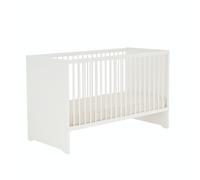 Lit bébé 120x60 avec têtes de lit panneaux laquées blanc et sommier réglable - basic blanc 60X120