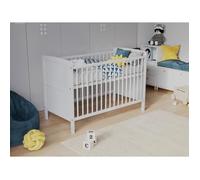 Lit bébé 120x60cm avec Matelas en Mousse Aloe Vera,Lit evolutif Bebe en Bois, Lit d'enfant convertible Blanc