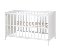 Roba Lit bébé 2en1 cododo/indépendant – 60x120 cm, réglable, 5 barreaux amovibles – laqué blanc