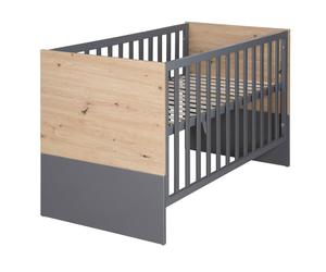 Lit Bébé 2en1 Cododo Et Lit Indépendant Anna Anthracite - Chêne Kent TU
