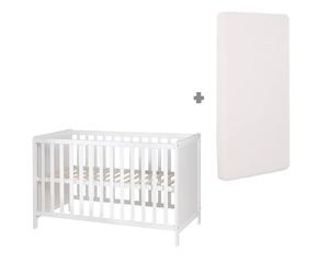 Lit bébé 2en1 cododo et lit indépendant avec matelas universal blanc TU