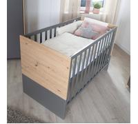 Lit Bébé 2en1 Cododo Et Lit Indépendant Anna Anthracite - Chêne Kent TU