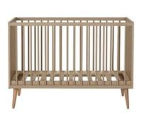Lit bébé 60x120 cm bois laqué taupe et hêtre clair Cosy Beige G
