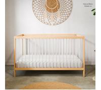 Kids Collective Lit bébé évolutif 60x120 & 70x140 cm - Sommier 9 hauteurs, barreaux Amovibles, hêtre Massif | Naissance à 3 Ans - Fabrication EU | Naturel/Blanc