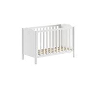 Lit bébé 60x120cm Laqué Blanc Hauteur réglable - MILADY -