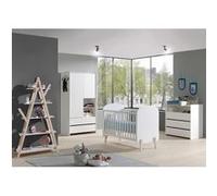 Lit Bébé 60x120cm + Pack Commode + Armoire 2P + Etagère - BODHI WHITE -